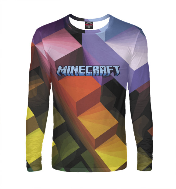 Мужской лонгслив с изображением Minecraft цвета Белый