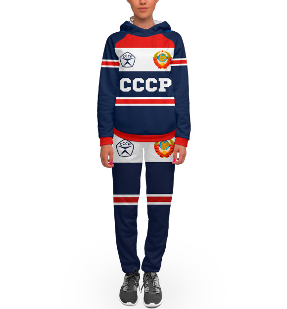 Женский спортивный костюм с изображением СССР цвета Белый