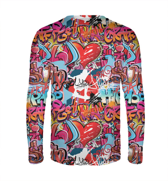 Мужской лонгслив с изображением Граффити цвета Белый