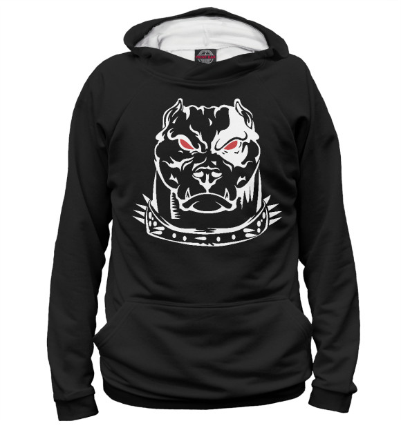 Женское худи с изображением Питбуль цвета Белый