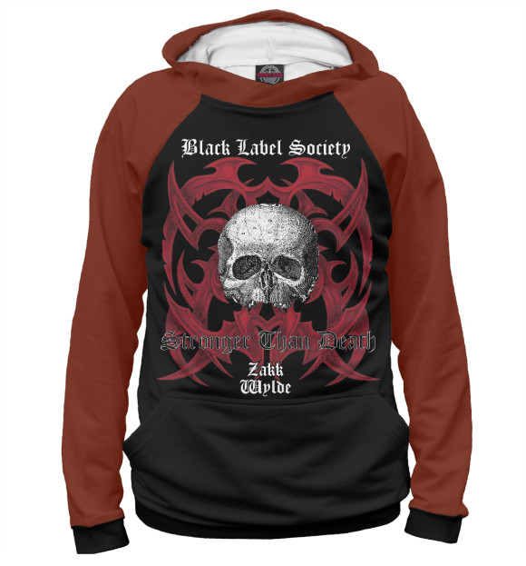 Мужское худи с изображением Black label society цвета Белый