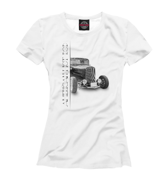 Футболка для девочек с изображением Outlaw hot rod на белом фоне цвета Белый