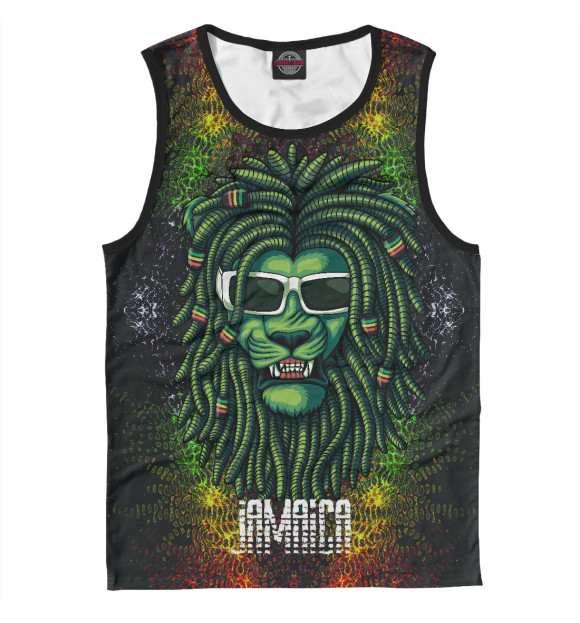 Майка для мальчика с притом Lion Jamaica цвета Белый Майка для мальчика с изображением Lion Jamaica цвета Белый
