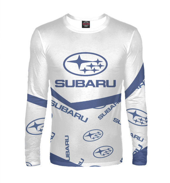 Мужской лонгслив с изображением Subaru цвета Белый