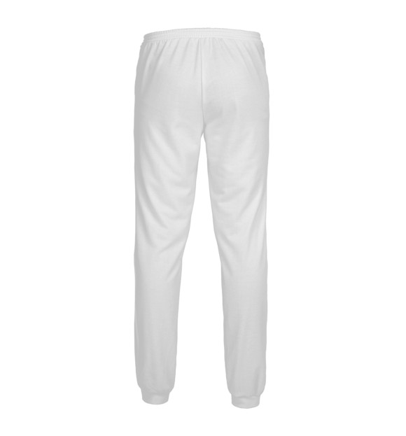 Мужские спортивные штаны с изображением Велосипедист цвета Белый