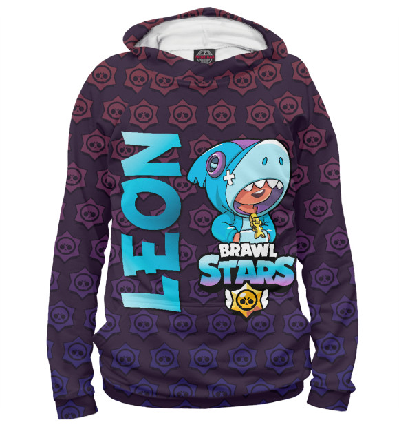 Женское худи с изображением Leon Shark цвета Белый