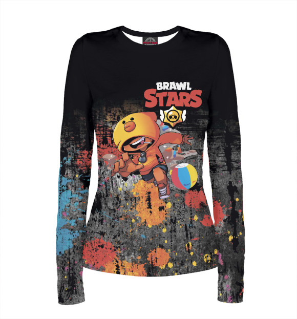 Женский лонгслив с изображением Brawl stars цвета Белый