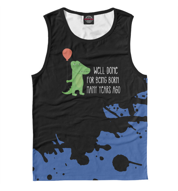 Майка для мальчика с изображением Birthday Happy Crocodile цвета Белый