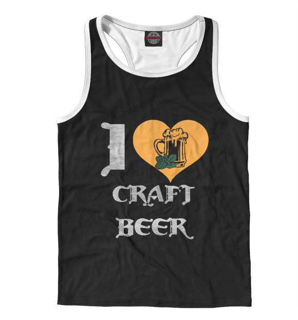 Мужская майка-борцовка с изображением Крафтовое пиво цвета Белый