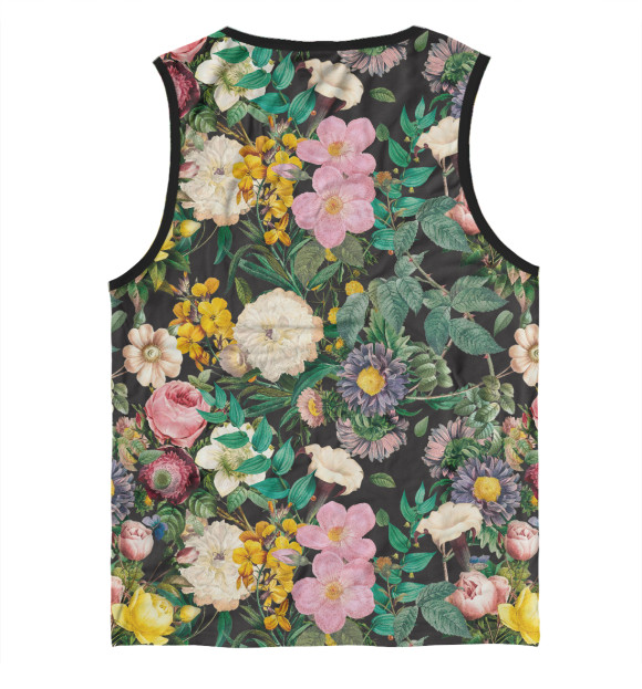 Мужская майка с изображением Летний узор из цветов цвета Белый