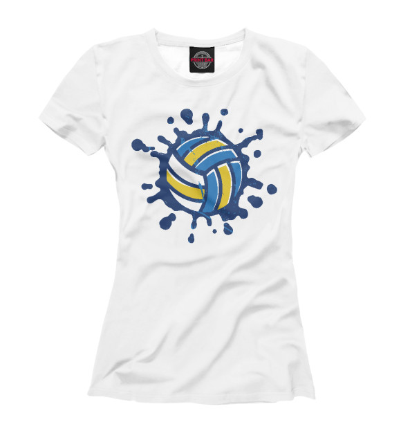 Футболка для девочек с изображением Volleyball Splash цвета Белый