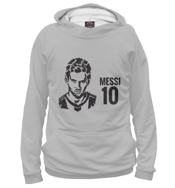 Мужское худи с изображением Messi 10 цвета Белый
