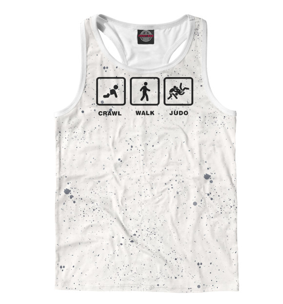 Мужская майка-борцовка с изображением Judo цвета Белый