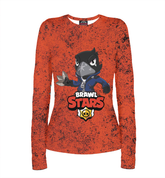 Женский лонгслив с изображением Brawl Stars Crow цвета Белый