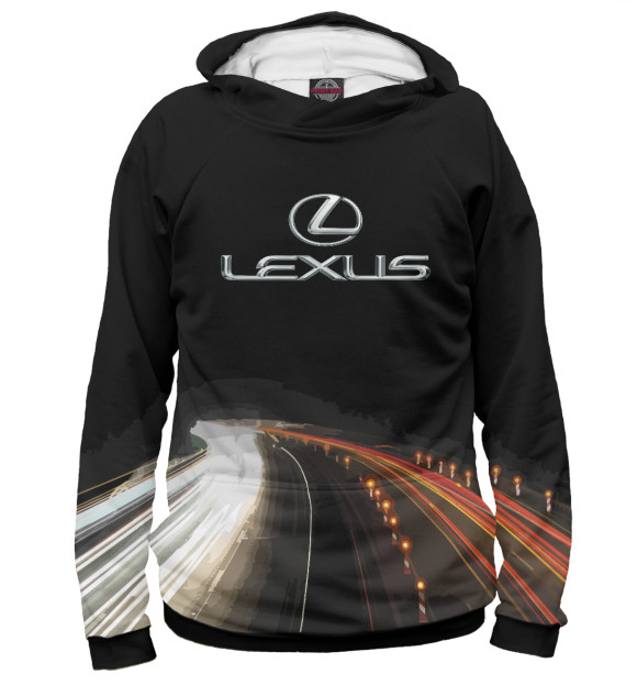 Мужское худи с изображением Lexus цвета Белый