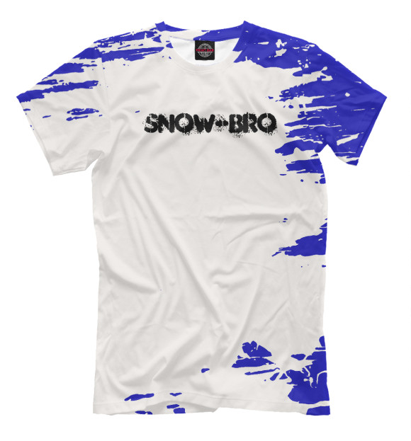 Мужская футболка с изображением Snow-Bro цвета Белый