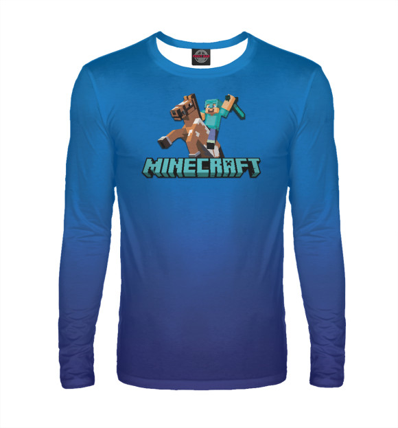 Мужской лонгслив с изображением Minecraft - Steve Knight цвета Белый