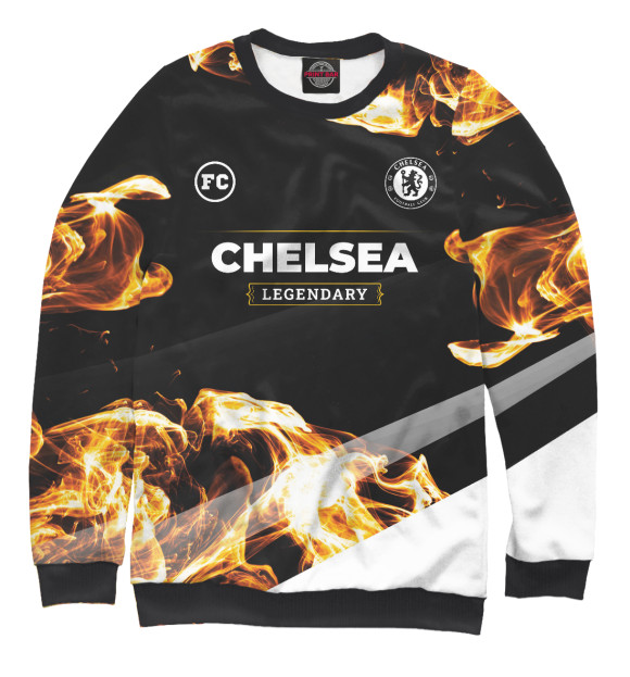 Мужской свитшот с изображением Chelsea Sport Fire цвета Белый