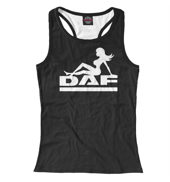Женская майка-борцовка с изображением DAF цвета Белый