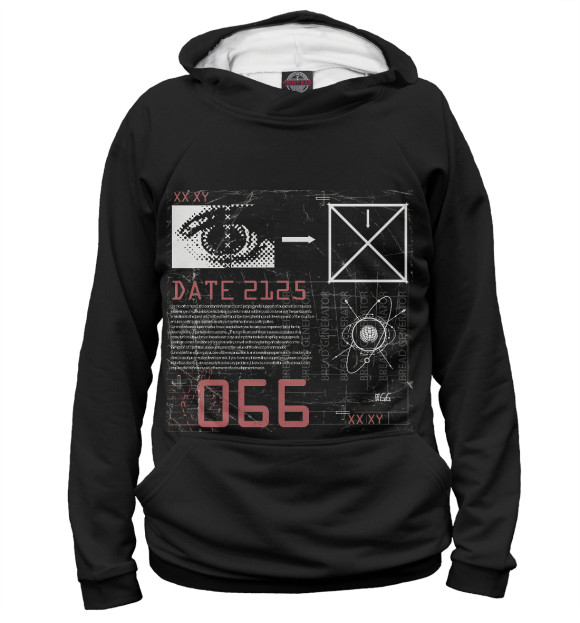 Женское худи с изображением Код 66 цвета Белый