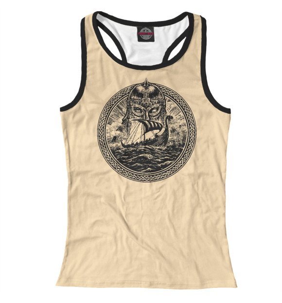 Женская майка-борцовка с изображением Славянский Варяг цвета Белый