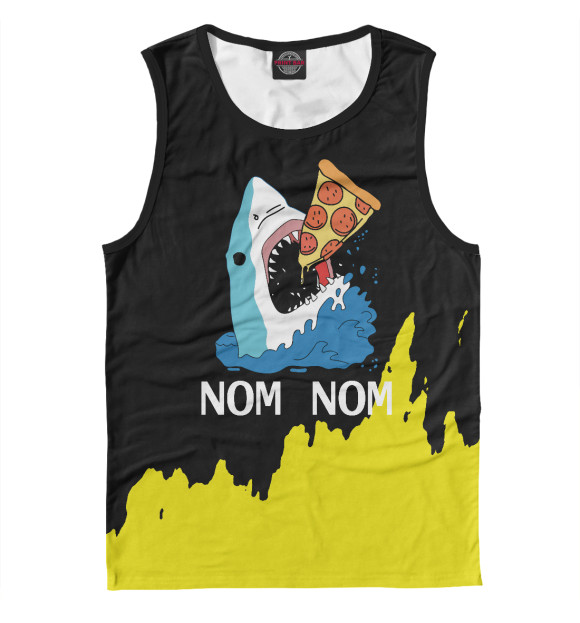Майка для мальчика с изображением Pizza Shark цвета Белый