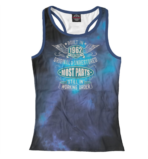 Женская майка-борцовка с изображением Vintage Born In 1962 цвета Белый