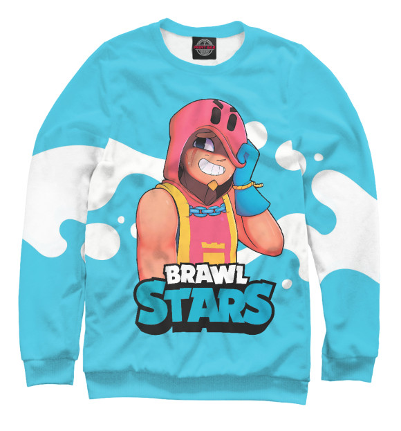 Женский свитшот с изображением GROM BRAWL STARS ГРОМ цвета Белый