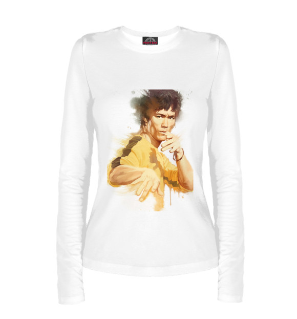 Женский лонгслив с изображением Bruce Lee цвета Белый