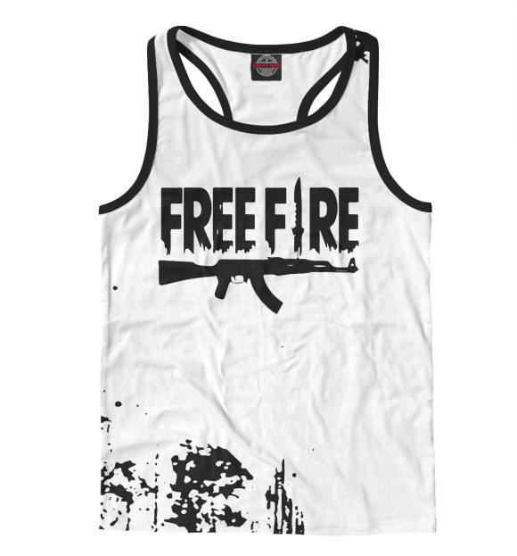 Мужская майка-борцовка с изображением Garena Free Fire цвета Белый