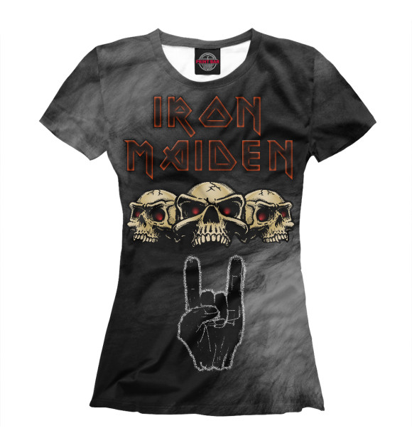 Футболка для девочек с изображением Группа Iron Maiden цвета Белый