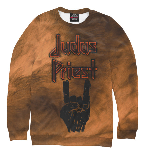 Мужской свитшот с изображением Группа Judas Priest цвета Белый