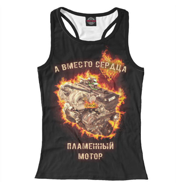 Женская майка-борцовка с изображением ЗМЗ-406 цвета Белый