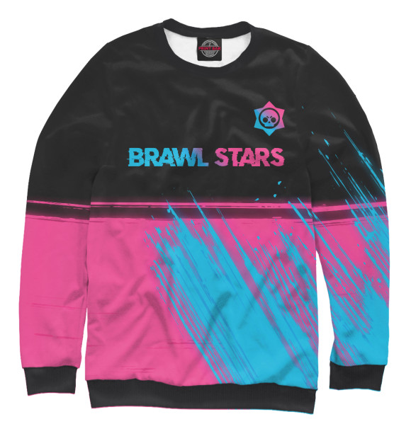 Мужской свитшот с изображением Brawl Stars Neon Gradient (colors) цвета Белый
