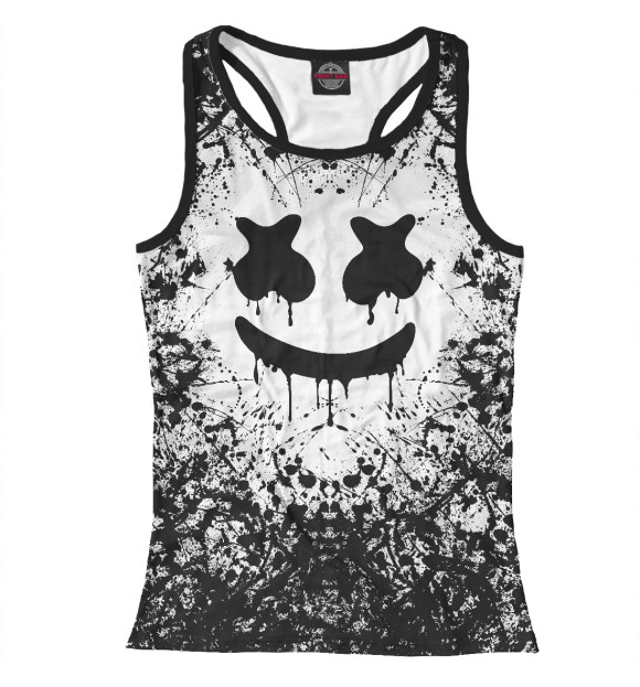 Женская майка-борцовка с изображением Marshmello цвета Белый