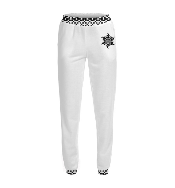 Женские спортивные штаны с изображением Славянский воин РОДа цвета Белый