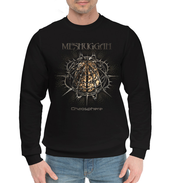 Мужской хлопковый свитшот с изображением Meshuggah цвета Черный