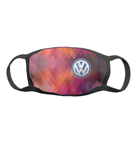 Маска тканевая с изображением Volkswagen цвета Белый