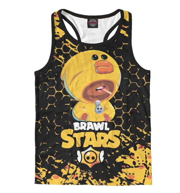 Мужская майка-борцовка с изображением Brawl Stars цвета Белый