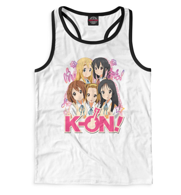 Мужская майка-борцовка с изображением K-On! цвета Белый