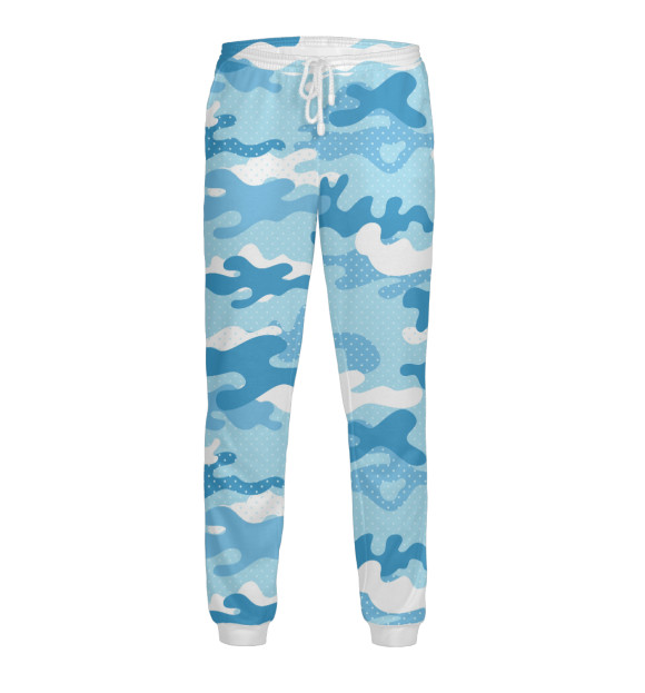 Мужские спортивные штаны с изображением Голубой камуфляж цвета Белый