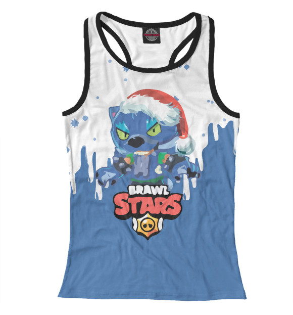 Женская майка-борцовка с изображением Brawl Stars цвета Белый