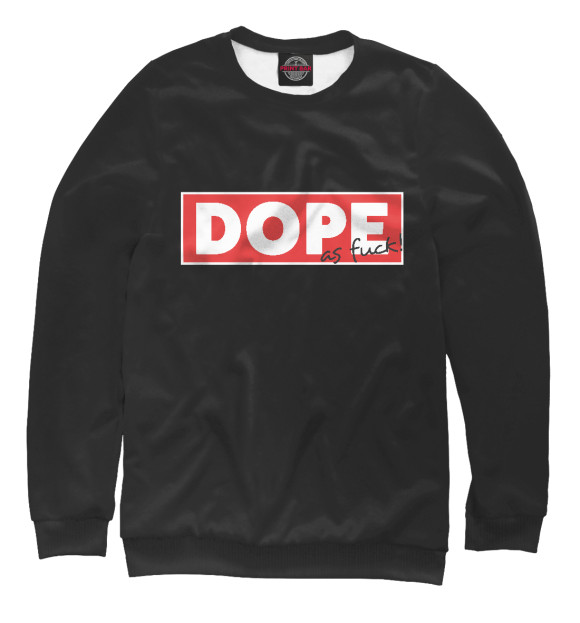 Свитшот для девочек с изображением Dope цвета Белый