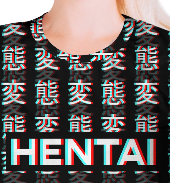 Футболка для девочек с изображением Hentai glitch цвета Белый
