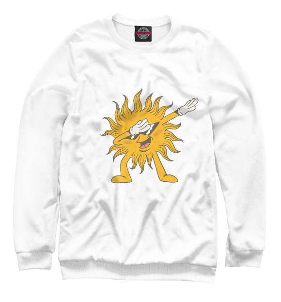 Свитшот для девочек с изображением Dabbing sun цвета Белый