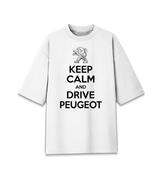 Женская футболка оверсайз Будь спок и води Peugeot