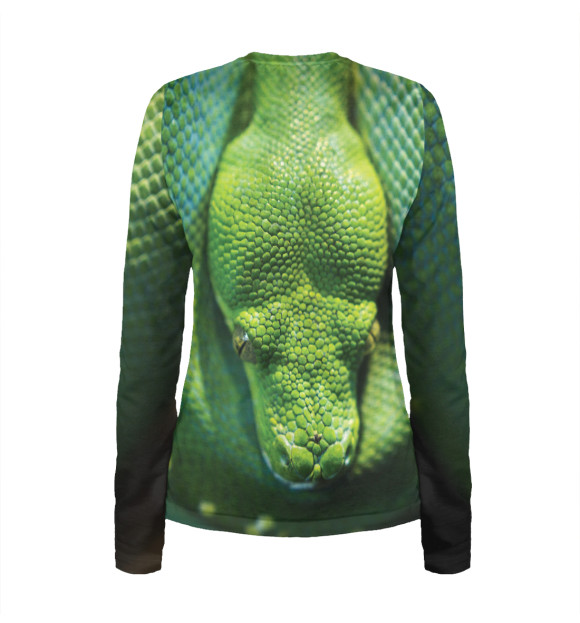 Женский лонгслив с изображением Зеленый змий цвета Белый