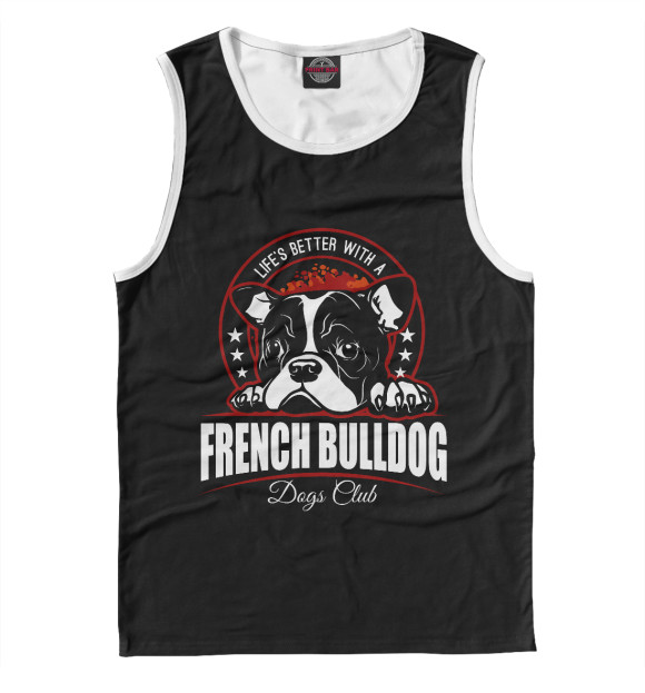 Майка для мальчика с изображением Французский бульдог цвета Белый