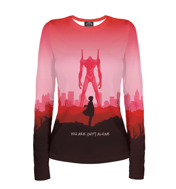 Женский лонгслив с изображением Neon Genesis Evangelion цвета Белый