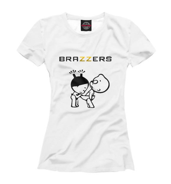 Женская футболка с изображением Brazzers цвета Белый